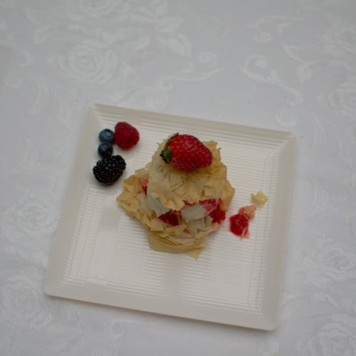 9 In. Ivory Zen Design Plates - 10 Ct.