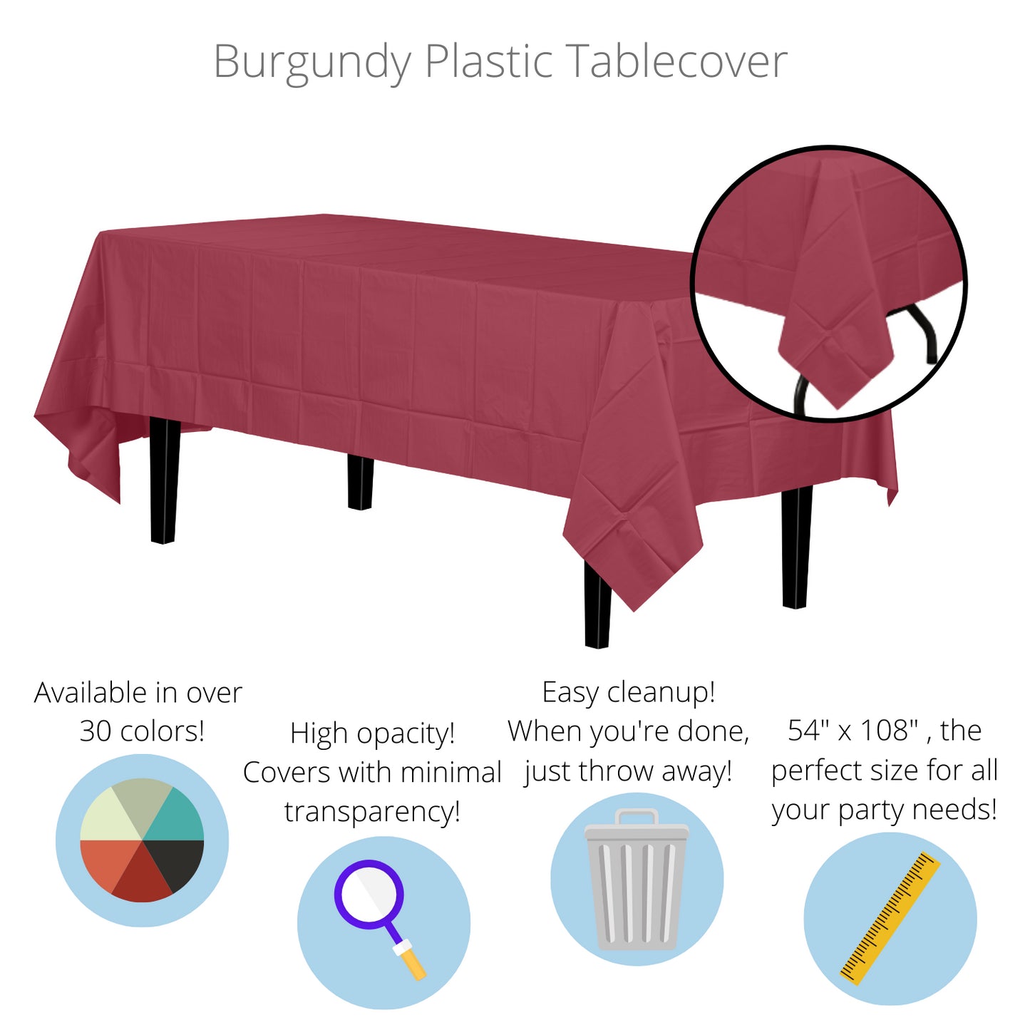 Burgundy Table Cover