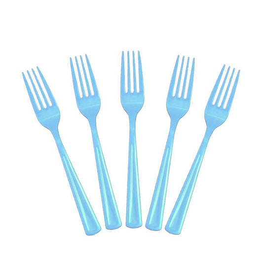 Heavy Duty Light Blue Plastic Forks - 50 Ct.