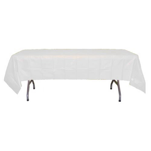 White Plastic Table Cover 54" X 108" Case Of 96