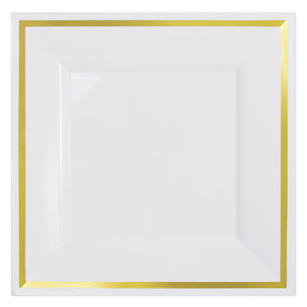 10.75 In White/Gold Line Square Plates - 10 Ct (120)