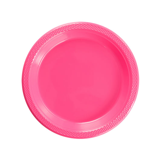 Case of 12 - 7" Plastic Plates 50 ct. - Cerise