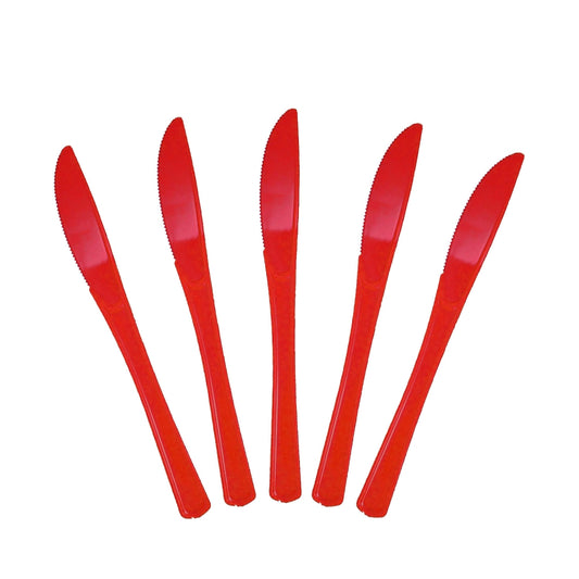Heavy Duty Red Plastic Knives - 50 Ct.