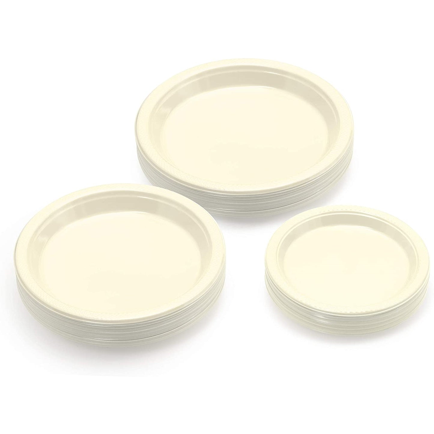 10 In. Ivory Plastic Plates - 50 Ct.