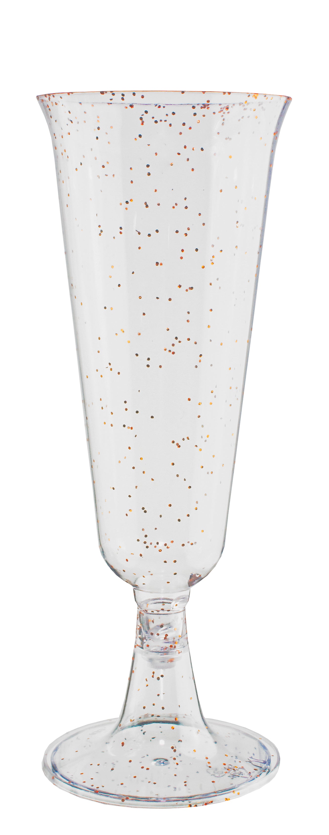 5 Oz. Rose Gold Sparkle Plastic Flute Glasses - 12 Ct.