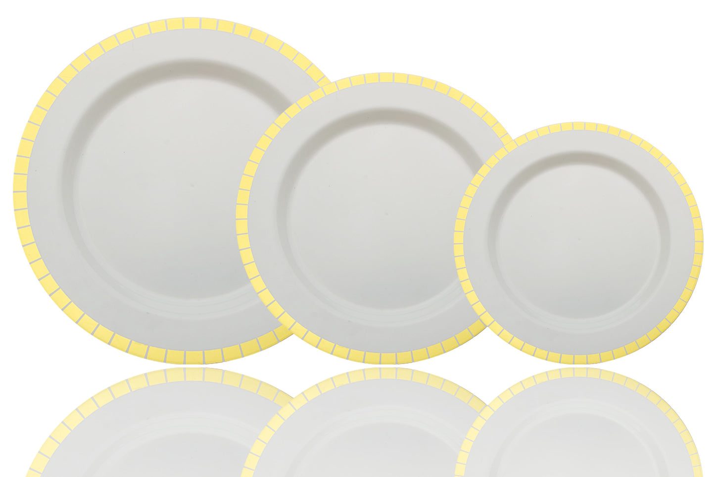 Case of 12 - 9" Gold Slit Premium Plates - 10 ct.