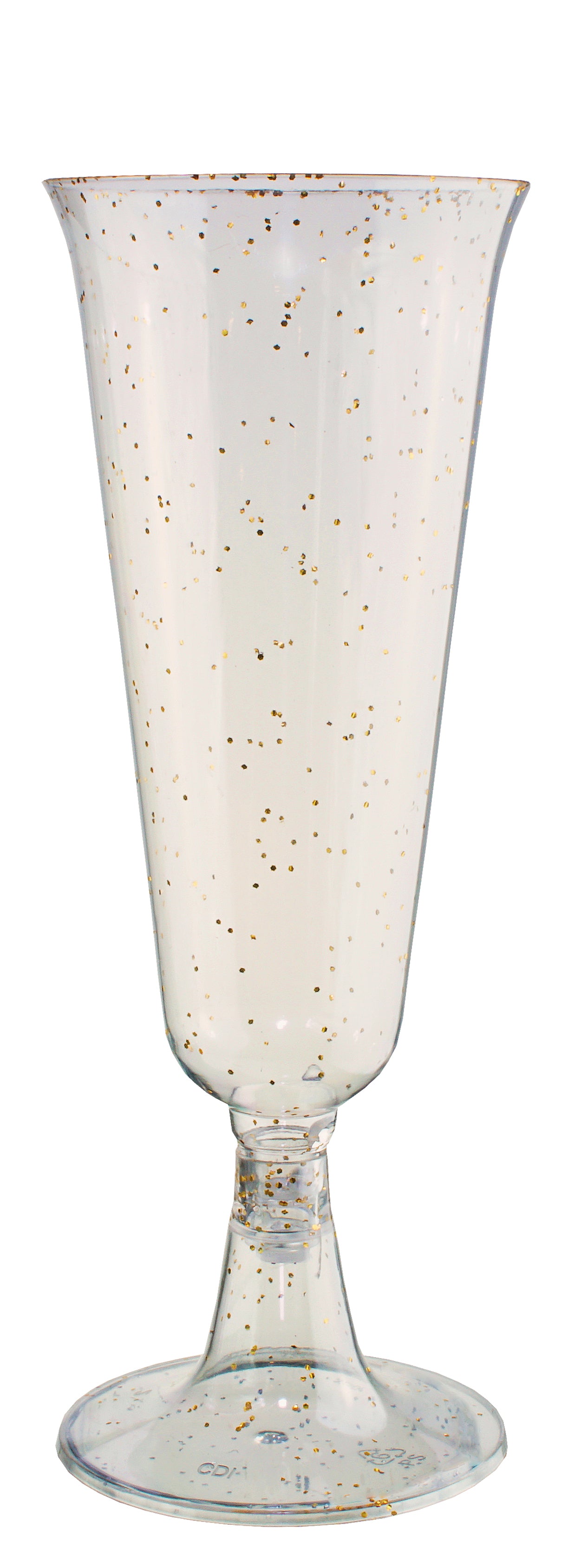 5 Oz. Gold Sparkle Plastic Flute Glasses - 12 Ct.