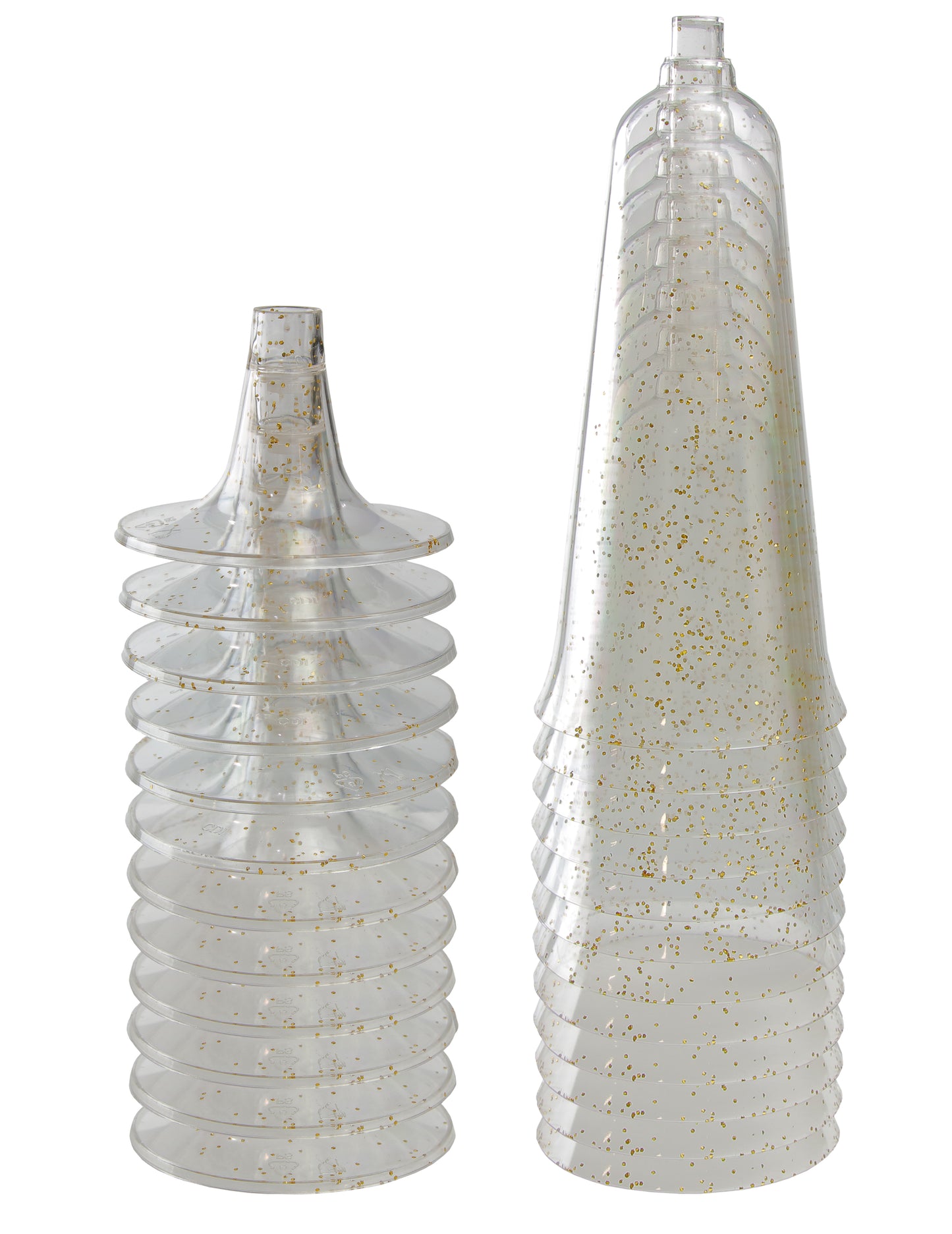 5 Oz. Gold Sparkle Plastic Flute Glasses - 12 Ct.