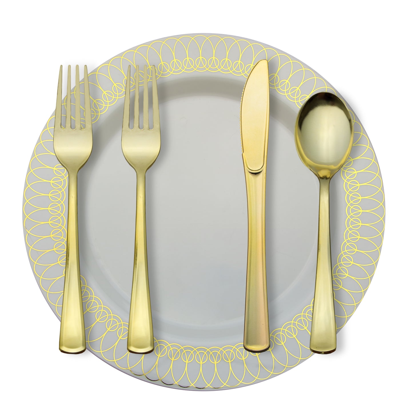 9 In. Gold Ovals Design Plates - 10 Ct.