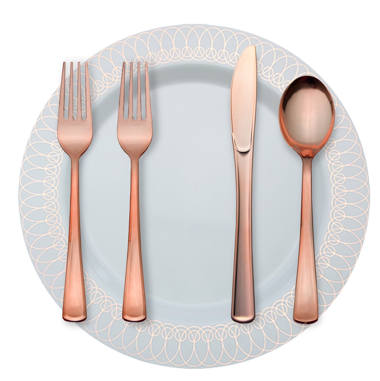 7.5 In. Rose Gold Ovals Design Plates - 10 Ct.