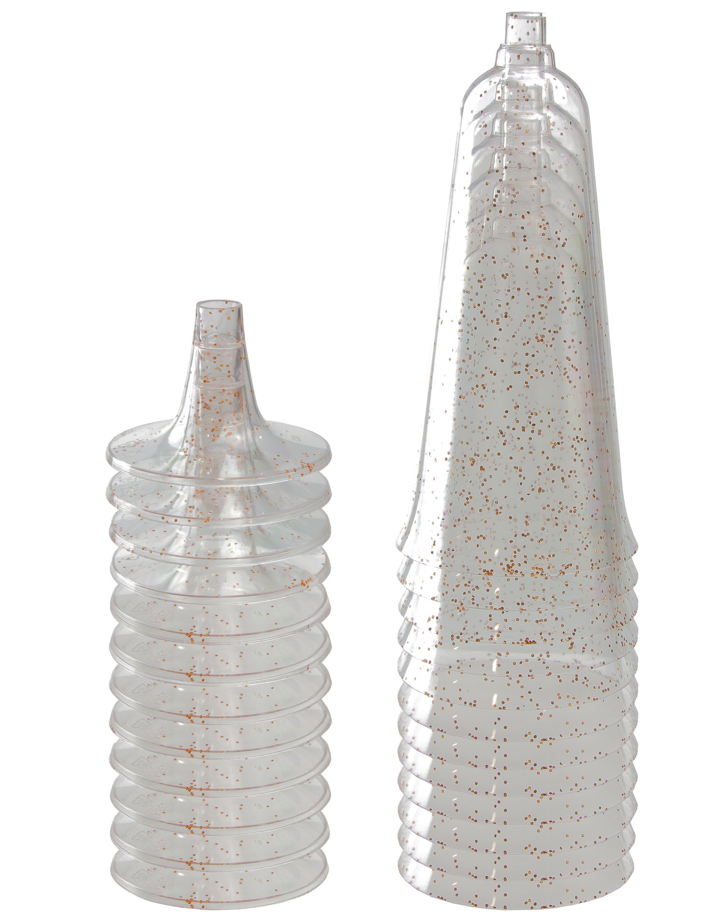5 Oz. Rose Gold Sparkle Plastic Flute Glasses - 12 Ct.