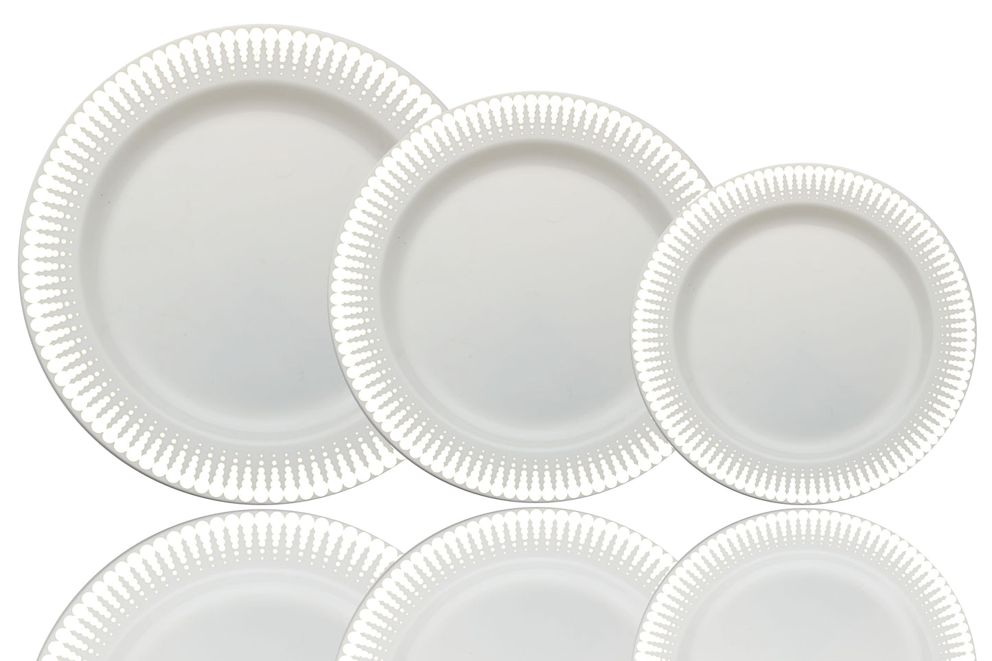 Case of 12 - 9" Silver Radial Premium Plates - 10 ct.