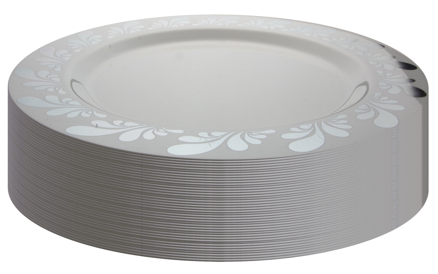Case of 12 - 9" Silver Splash Premium Plates - 10 ct.